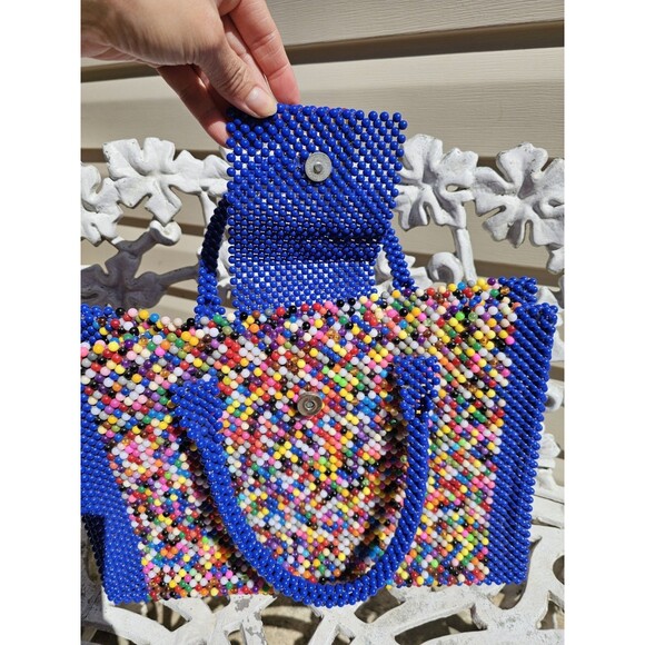 Handmade Multi-Colored Beaded Handbag EC! - Picture 4 of 12